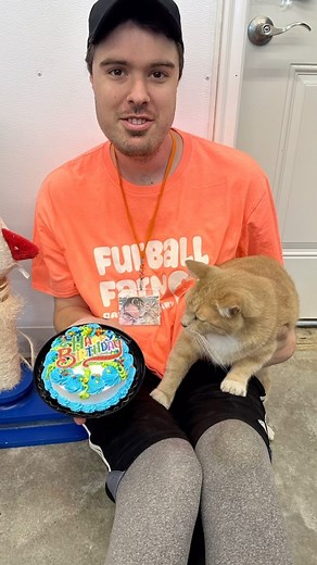 16K views · 1.7K reactions | Happy birthday to one of our awesome volunteers Casey!! He chose to celebrate with the Furballs! Best birthday ever!!!  #happybirthday #birthday #birthdayparty #catlovers #furballfarmcatsanctuary | Furball Farm Cat Sanctuary | Facebook