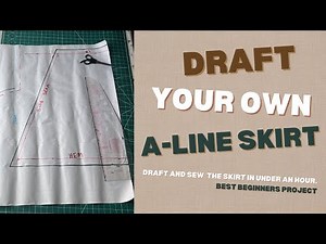 How to Draft an A-Line Skirt Pattern Step by Step | No commercial Pattern Needed(in centimetres)