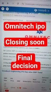 omnitech ipo final decision
