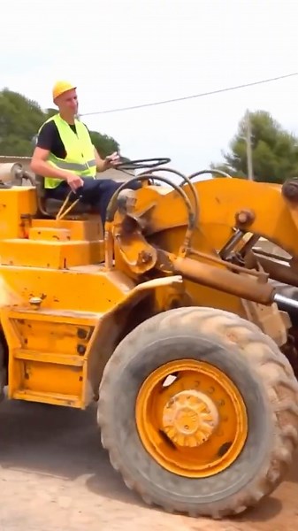 The little hero repairs a giant machine! 🚜 #car #tractor
