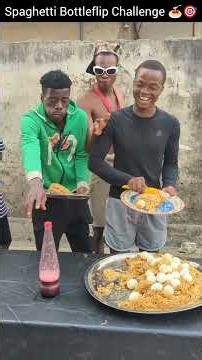 Spaghetti Bottleflip Game Challenge 🍝😂 #shorts