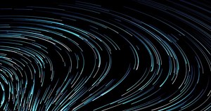 Particles moving along curved trajectories. Particle tracks. Abstract animation.1