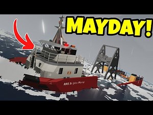 Research SHIP Destroyed by STORM! - Stormworks Sinking Gameplay