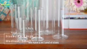 Hurricane Candle Holders Glass Vases for Centerpieces - Set of 6 Clear Cylinder Vases for Flowers, Pillar Candles, Floating Votive Wedding Table Centerpiece Home Decor 6''/7.8''/10'' High