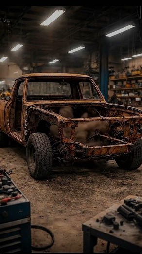 Abandoned Dodge Pickup Restoration | Rust to Brand New in 15 Seconds #shorts