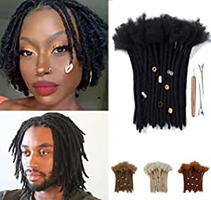 30 Locs 0.6cm Pencil Size Loc Extensions,8" Thin Dreadlock Extensions Synthetic Dreads Crochet Hair