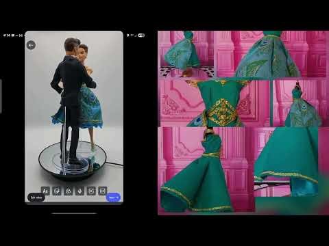 Custom Wedding Couple Barbie Dolls - Dress Feature