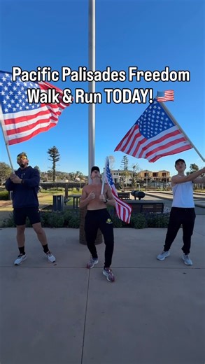 Pacific Palisades Freedom Run🇺🇸 Exactly ONE year after the fires, Gods blessed us with the opportunity to rejoice in remembrance and unity. We move forward with joy! 🙏🏼 📍 851 Alma Real Dr Pacific Palisades, Cali 🕛 Walk: 12 PM | 🏃 Run: 1 PM 🇺🇸 Free flags for the first 50 participants Walk or run at your own pace baby! All are welcome ❤️ This event is centered around the American flag and the Unification of the American People under God. Out of respect, we ask that only the U.S. flag be b