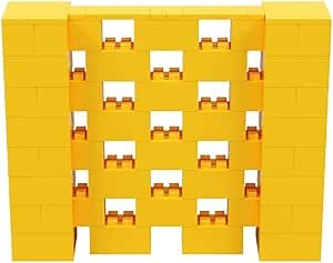 EverBlock 5’ x 4’ Open Stagger Wall Kit | Modular Building Blocks | Wall System for Display & Structures | Room Divider & Partition | Easy to Connect & Reuse | Indoor & Outdoor Use | Yellow