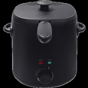 Mainstays Matte Black 2-Quart 1000W Electric Deep Fryer with Adjustable Thermostat
