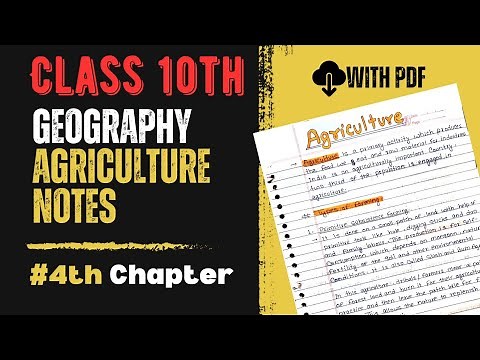 Agriculture class 10 notes | geography chapter 4 class 10 notes | Agriculture handwritten notes PDF|