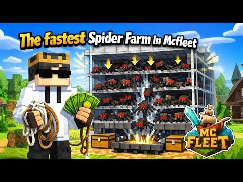I Build the Fastest Spider Farm in Mcfleet 🤑💵💰 #mcfleet 