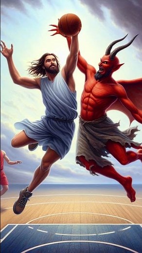 Jesus Vs Satan Basketball 🏀 Match #jesus #god #viral #devil #basketball