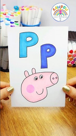 How to Draw Letter P from Alphabet Lore | Alphabet Lore Flashcards Drawing 🌈P #peppapig #shorts