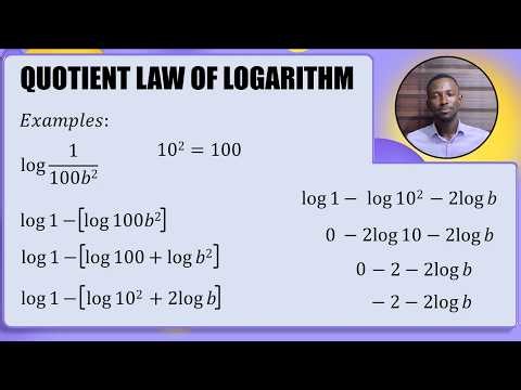 Apply the Quotient Law to Any Log Problem
