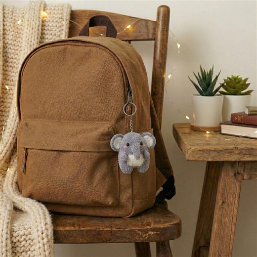 Crochet Elephant Keychain, Cute Amigurumi Elephant Plushie, Soft Velvet Yarn, Safari Animal Gift, Kawaii Backpack Charm, Unique Gift for Her - Etsy