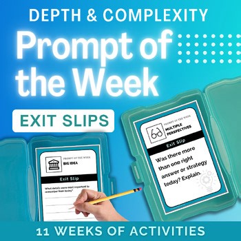 Depth & Complexity Prompt Icon of the Week Exit Slips/Tickets for 3rd-6th grade