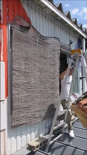 暑さ対策 すだれの取り付け