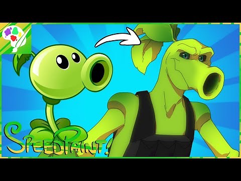 PlantsVsZombies ANIME | Peashooter | SPEEDPAINT!