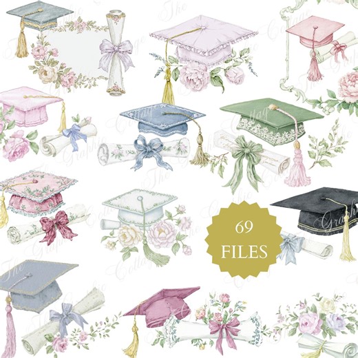 Graduation Cap, Diploma Clipart, High School, College Graduation Cap, Diploma Clipart, Gold Tassel Graduate, Graduation Party - Etsy