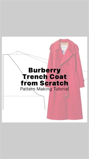 Pattern Studio 101 on Instagram: "In this lesson, we’re drafting a vintage-style trench coat pattern based on a Burberry classic. This coat features raglan sleeves with a straight shoulder seam, a double-breasted front, full lining, box-pleat vent, and detachable epaulettes — all the essential details of a timeless trench. I’ll show you how to copy the sample garment step by step, measure each part accurately, and translate it into a professional pattern. Perfect if you’re recreating a reference