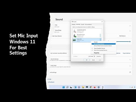 Setting Mic Input Windows 11