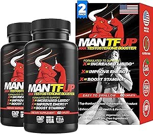Amazon.com: MANTFUP Vitality Enhancer for Men | Fast-Acting Testosterone Booster & Daily Supplement to Support Male Health & Libido | Potenciadores de Testosterona | Made in USA (2 Month Supply, 120 Caplets) : Health & Household