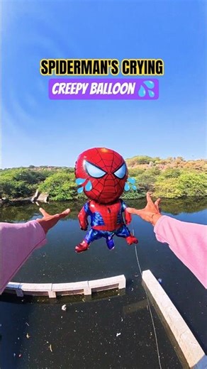 Spiderman's Cry Creepy Balloon💦😂#parkour#spiderman#water#jump#support#viral#jodhpur#india #pov#funny