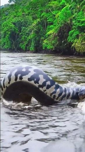 It is SHOCKING how fast an anaconda can go in the water #snake #anaconda #snakevideo #amazon #jungle