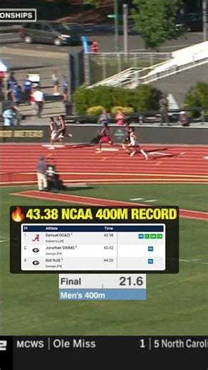 Samuel Ogazi 43.38 400m COLLEGIATE RECORD!
