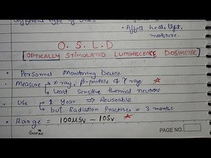 ​OSLD Explained: What is a Dosimeter & How Does It Work? Handwritten Short notes| imp for AIIMS