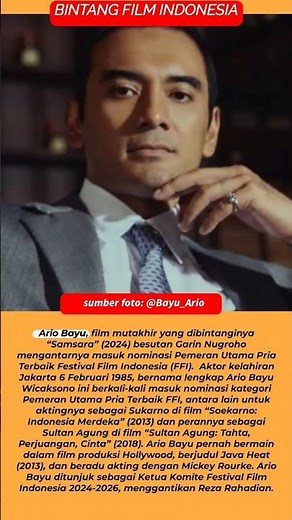 ARIO BAYU, KETUA KOMITE FFI 2024-2026 #film #artis