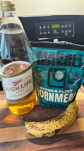 Cornmeal Banana Muffins Makes 10–12 muffins | No flour Ingredients • 2 cups Guinea Flint Cornmeal (or Marsh Hen Mill Cornmeal) • 1 tsp baking powder • 1 tsp baking soda • ½ tsp salt • 1 tsp cinnamon (optional but great) • 2 large ripe bananas, mashed • 2 large eggs • ⅓ cup melted butter or neutral oil • ½ cup brown sugar or honey (adjust for sweetness) • 1 tsp vanilla extract • ¾ cup beer • Best choices: a wheat beer, lager, cream ale, or even a banana bread beer • Optional add-ins: ½ cup choppe