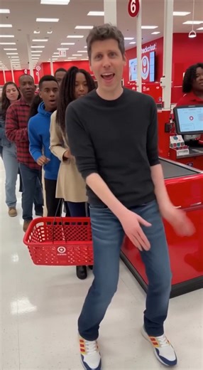 sama in target checkout with a large queue behind him he starts clapping his hands and doing the | Memes for Smile