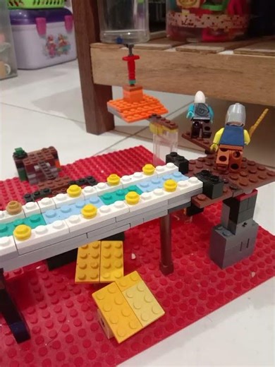 lego stop motion sword fight on the height(1) #animation #helpmemakethismakesense