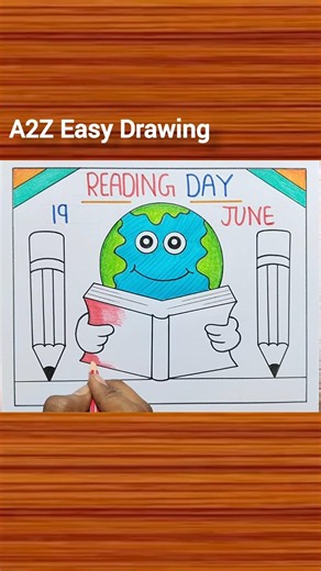 Reading Day Poster Drawing / Vayana Dinam Poster / Vayana Dinam Poster Drawing Malyalam #shorts