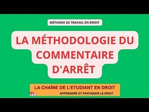 LE COMMENTAIRE D'ARRÊT