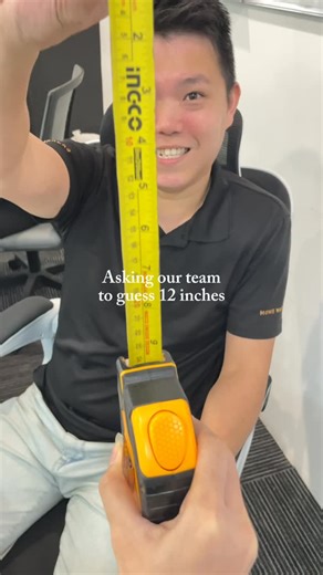 Home Makers on Instagram: "Testing our team's measurement skills... Turns out estimating 12 inches is trickier than expected 👀 Perfect team activity for your next break! Comment your best guess 😂 #homemakersmalaysia #homemakersmgmt #benchmarkinteriordesign #officehumor #interiorhumor #12incheschallenge"