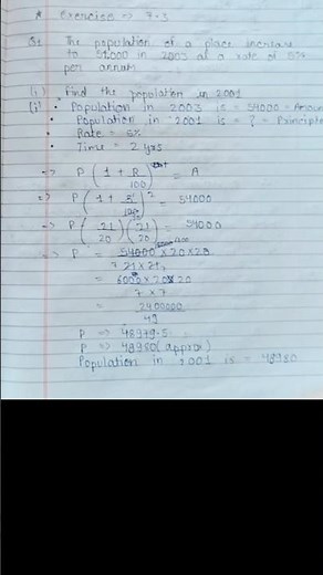 class 8th Maths CHAPTER-7: Comparing quantities Exercise 7.3 (New book) NCERT SOLUTIONS