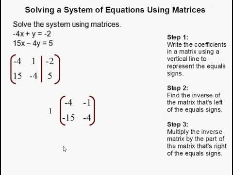 How to Solve a System of Equations Using Matrices