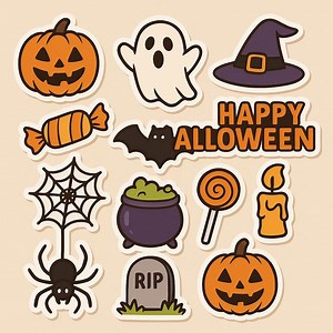 100  Unique Halloween Sticker Png Bundle, Printable Stickers for Halloween, Halloween Spooky Stickers, Halloween Cute and Creepy Stickers - Etsy