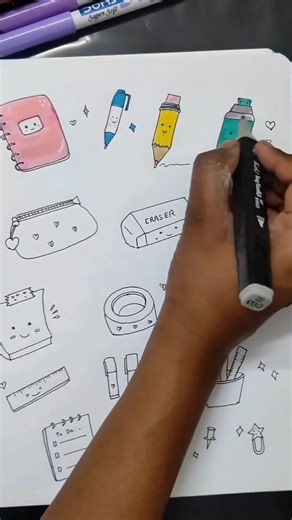 Cute School Supplies Doodles ✏️ | Easy Drawing for Beginners