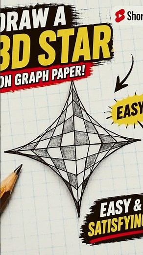 How to Draw a Cool 3D Star on Graph Paper ⭐ Easy Drawing Tutorial #Shorts