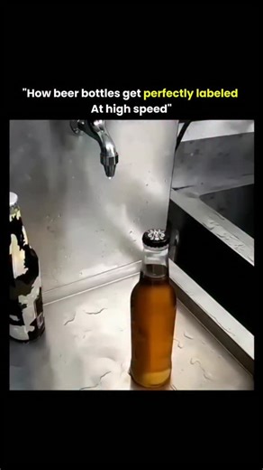 The Icon Mind on Instagram: "Beer bottle labels are applied using automated labeling machines designed for speed and precision. After bottles are cleaned and filled, they move along a conveyor system toward the labeling section. Sensors detect the exact position of each bottle so the label can be placed at the correct height and angle every time. An adhesive applicator or pressure-sensitive roller applies glue or stickers smoothly onto the bottle surface. The label is then pressed firmly to remo