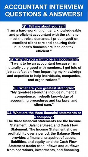 ACCOUNTANT INTERVIEW QUESTIONS & ANSWERS! #accounting #accountancy