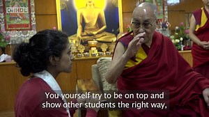Healthy Competition - His Holiness the Dalai Lama talks about how competition can be positive in answering a student's question during their meeting at his residence in Dharamsala, HP, India on July 31, 2019. | Dalai Lama