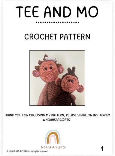Monkey & Son Crochet Pattern ( Us Terminology ) - Etsy
