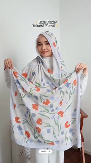 2.7K views · 12 reactions | Tutorial shawl labuh dan simple #tutorialshawl #tutorialshawlmudah #tutorialshawlmalaysia #shawlchiffonprinted Imallis noelle shawl chiffon Beli sini korang.. https://shope.ee/5pkETizG8V | My TudunG. | Facebook