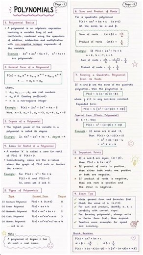 #Class10Maths #Polynomials #CBSE #NCERT #MathsNotes #BoardExam2026#StudyNotes #Education #ExamPrep