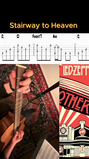 How to Play Stairway to Heaven Intro Tutorial and Guitar Tab Part 2 - Led Zeppelin - Fingerstyle